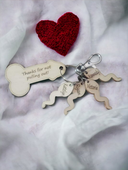 Personalized Penis and Swimmer Pee Pee Keychains