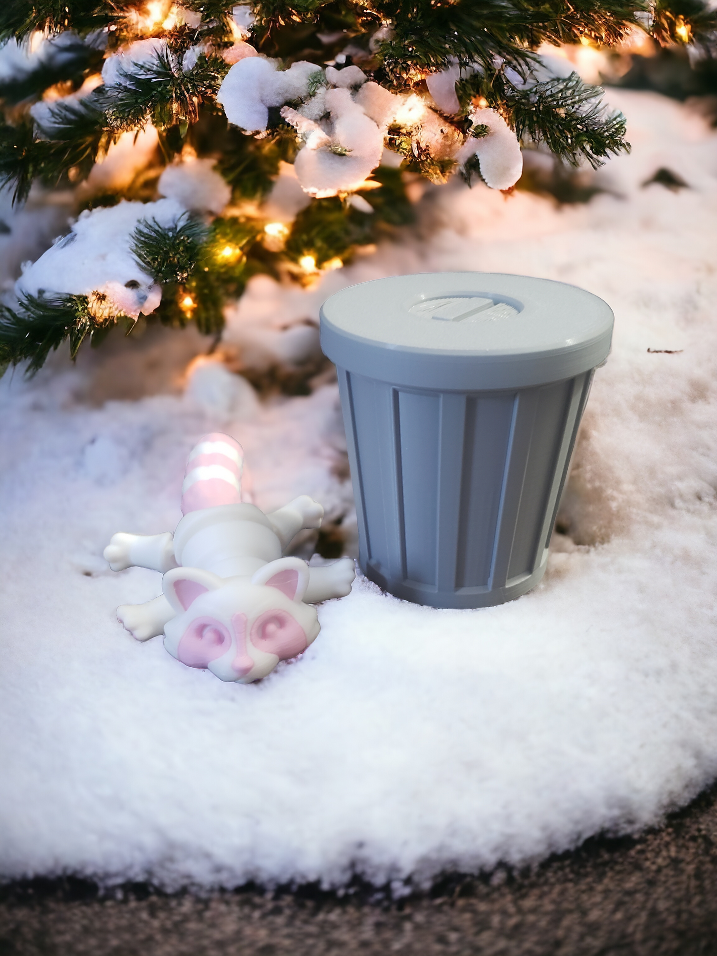 Racoon in a Trash can 3D Printed