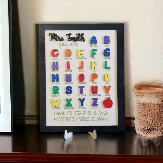 Teacher ABC Sign Personalized