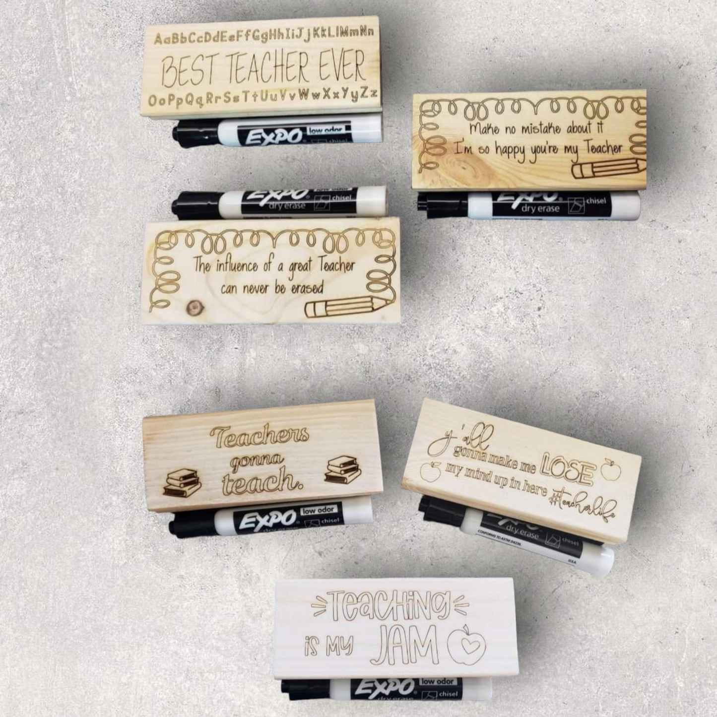 Teacher Erasers Personalized