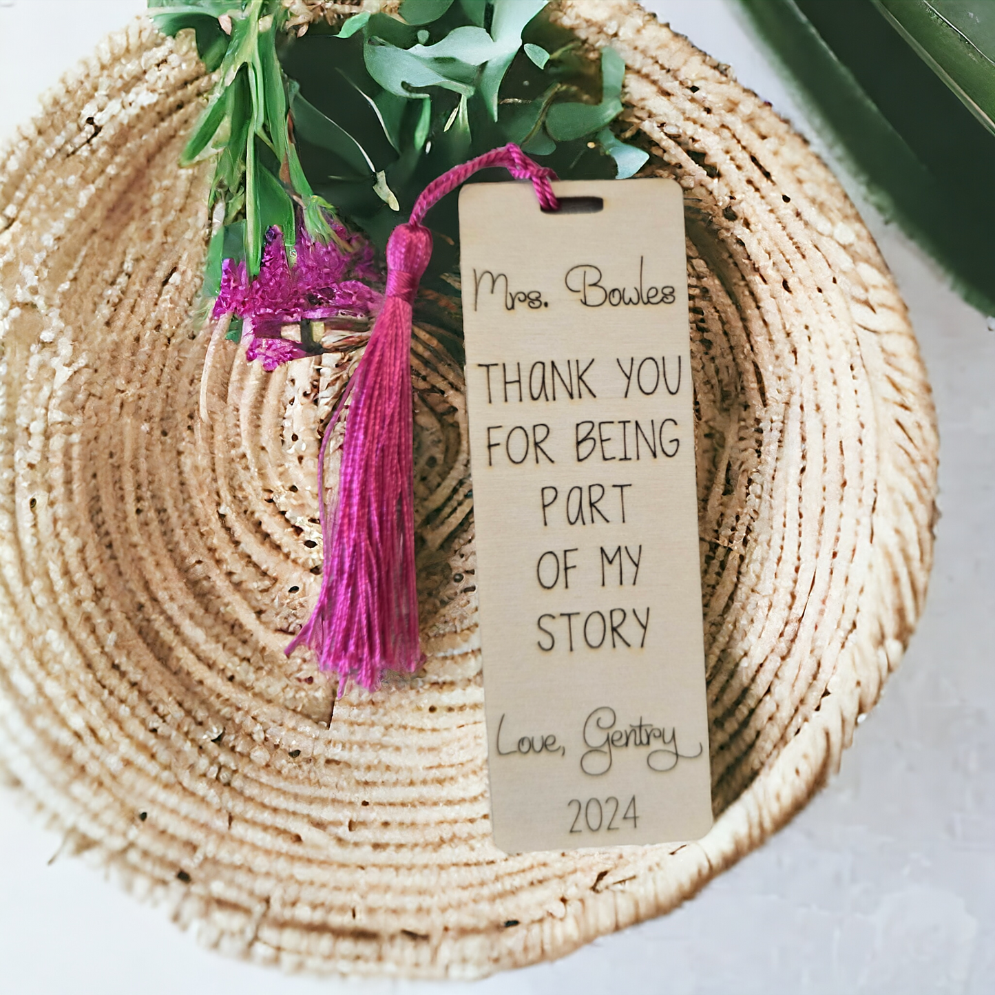 Thank you for being part of my story personalized bookmark