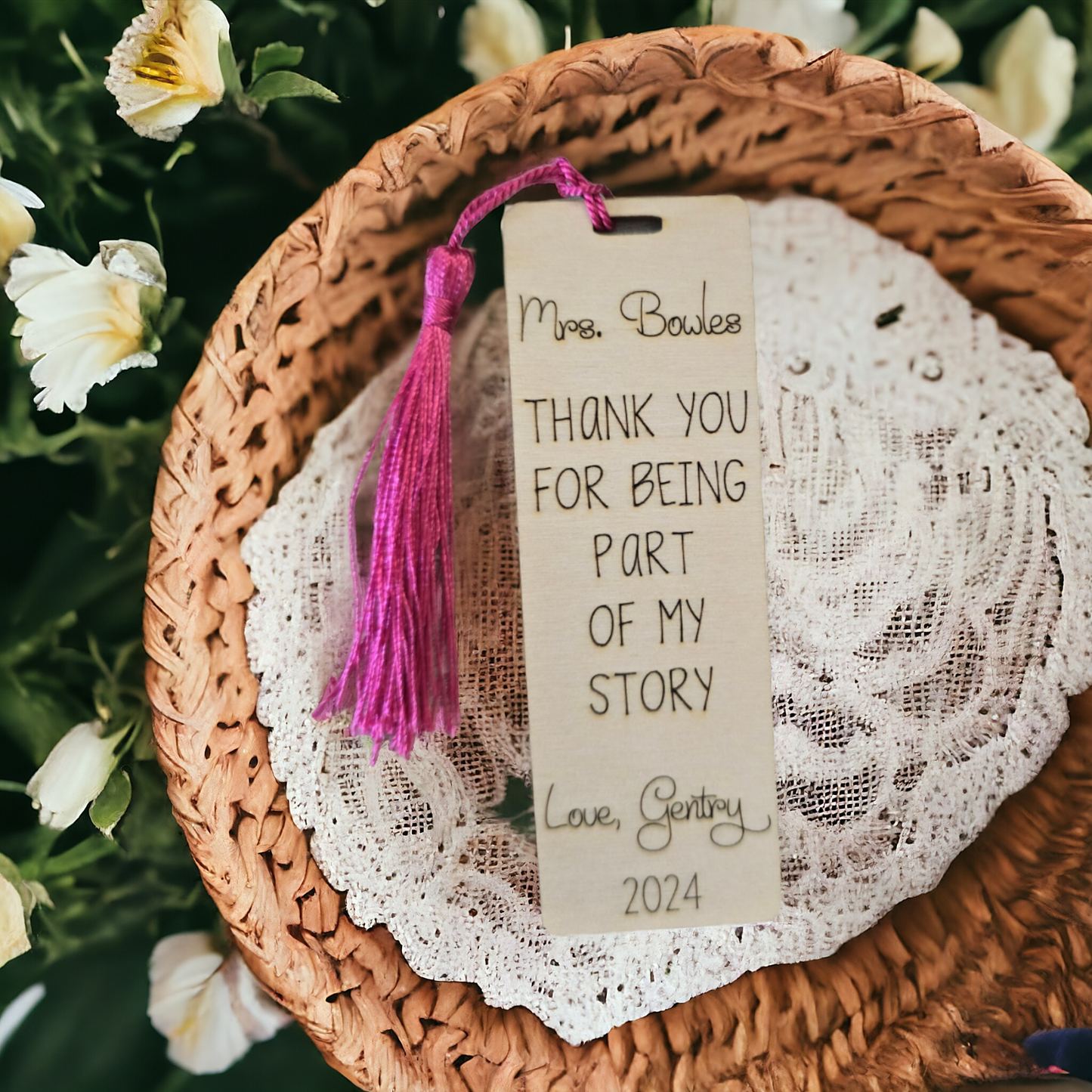 Thank you for being part of my story personalized bookmark