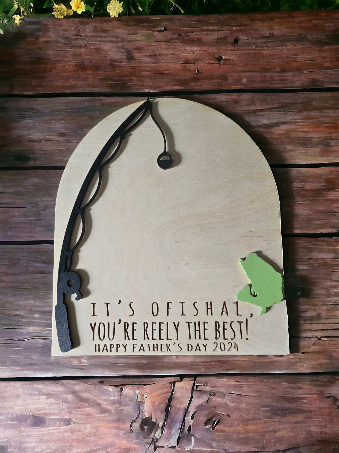 It's ofishal you're reely the best happy Father's Day handprint sign