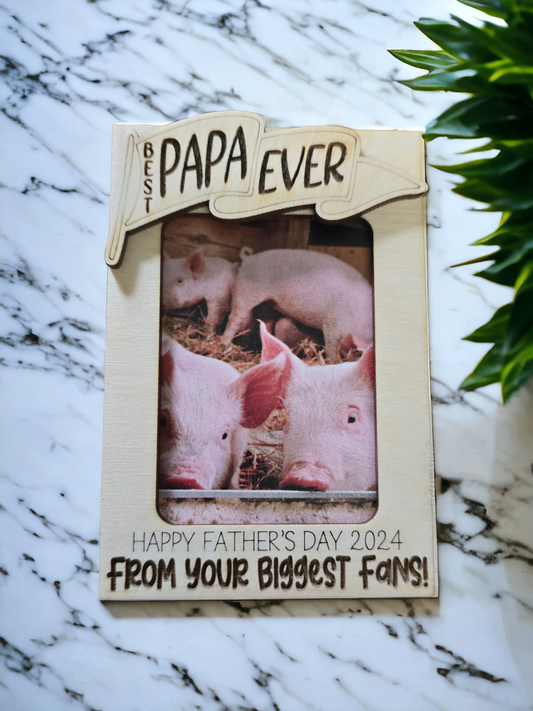 Best Dad Ever Banner Happy Father's Day Magnet or visor clip Personalized is for the top only title name