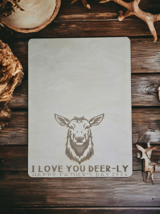 I love you deer-ly handprint sign Happy Father's Day 2024