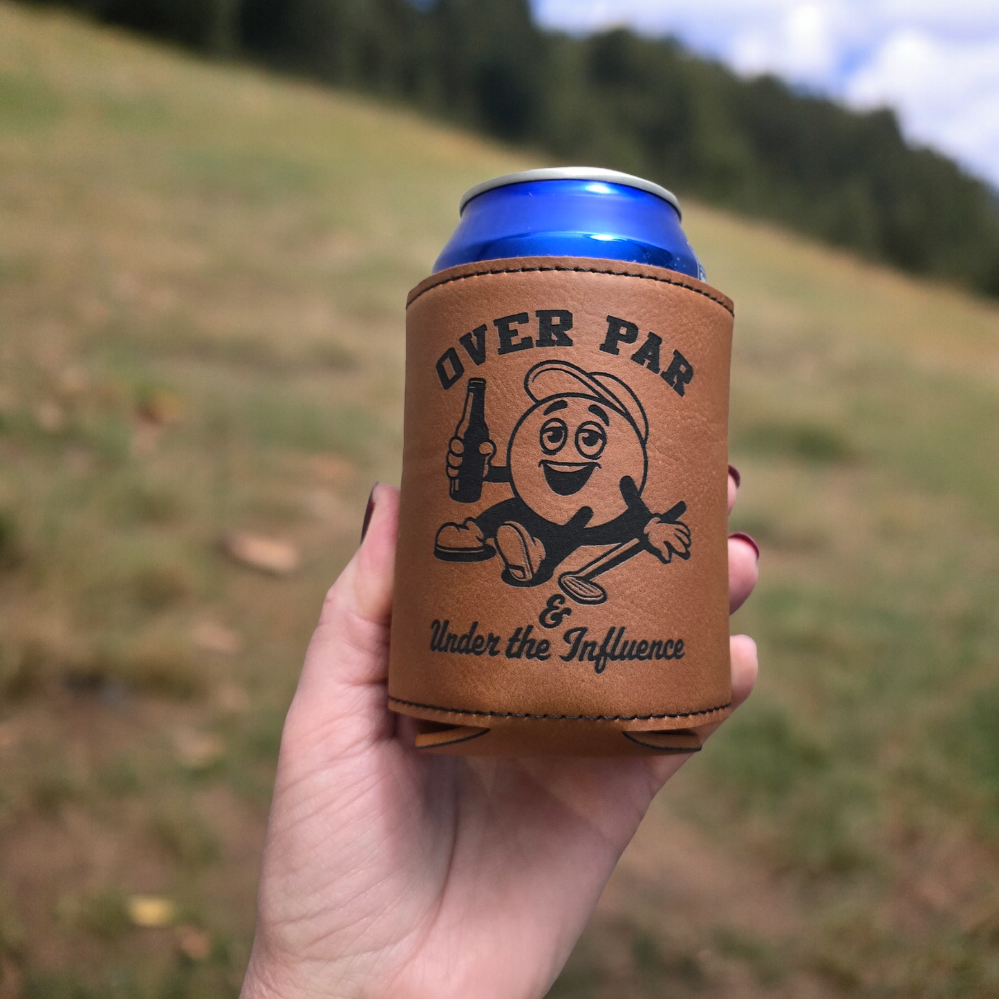 Over Par & Under the influence koozie Trump wanted fishing I love her bobbers I love his pole To have & to hold