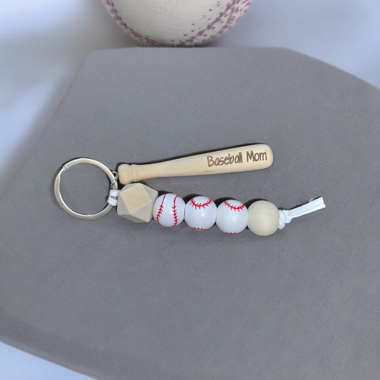 Baseball bead keychain Personalized
