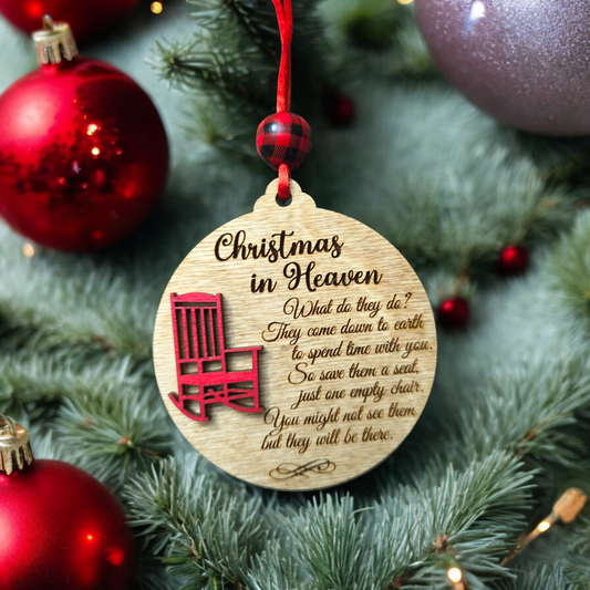 Stained Christmas In Heaven with Bead Memorial