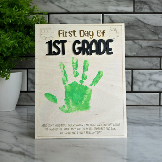 First day of handprint sign Personalized for Grade level