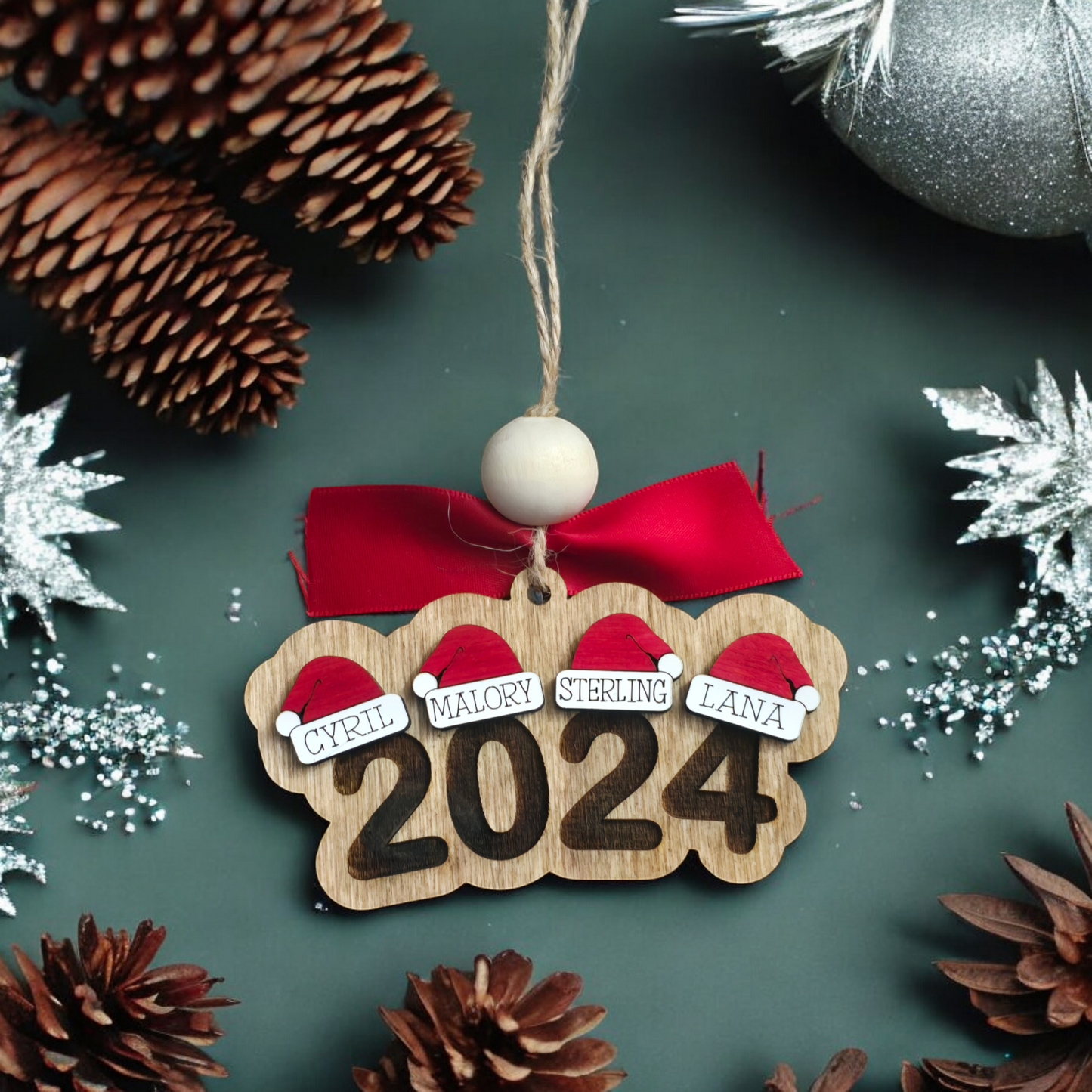 2024 Santa Hats Personalized Christmas Ornament