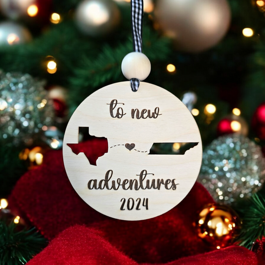 To new adventures Christmas Ornament Personalized for year