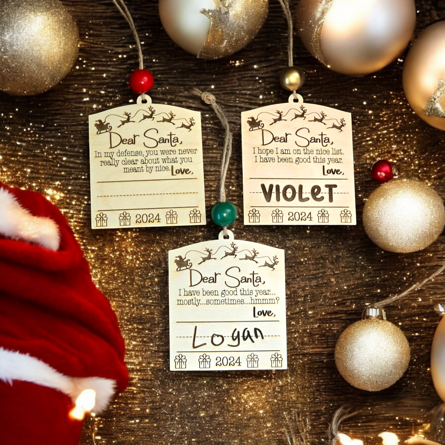 Dear Santa Christmas Ornaments
