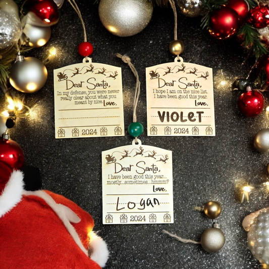Dear Santa Christmas Ornaments