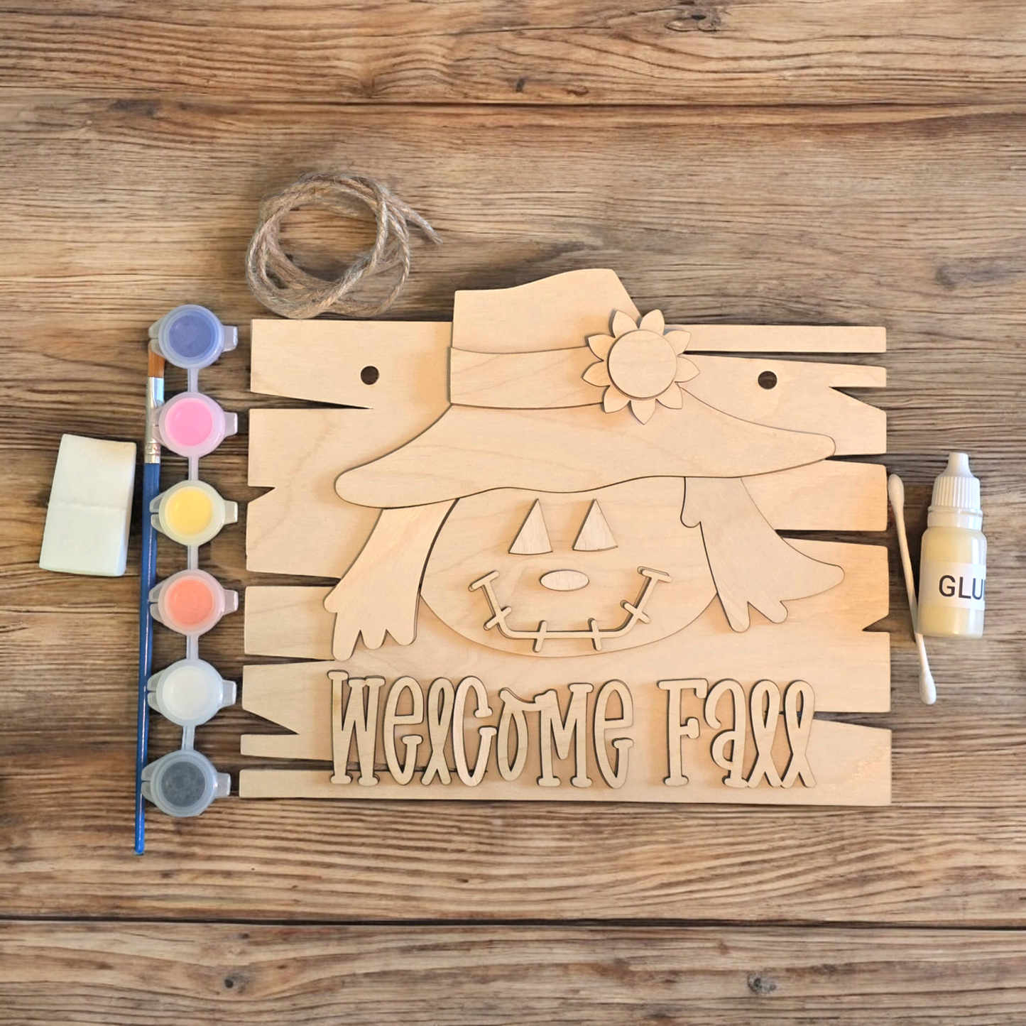 Welcome Fall Autumn skies Hello Winter Lantern DIY paint kit