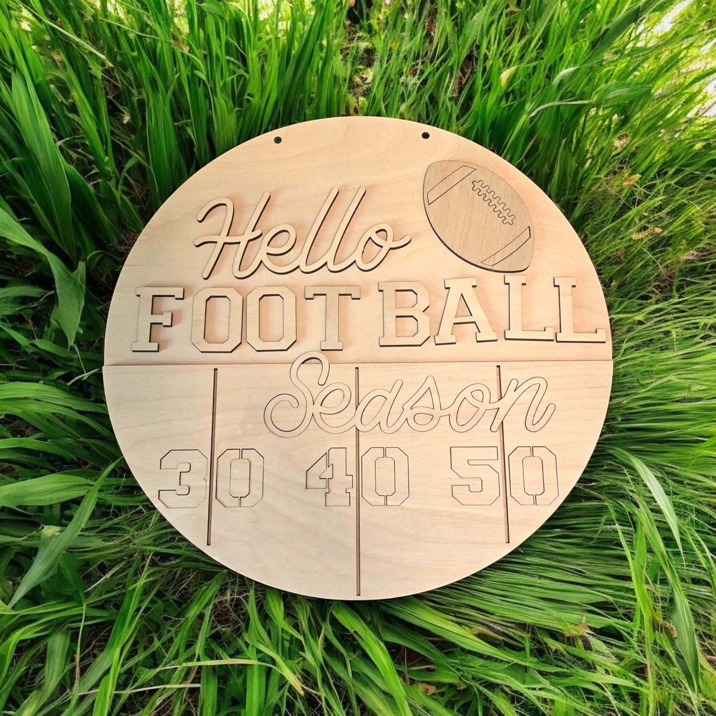 Hello Football Season 15" Sign