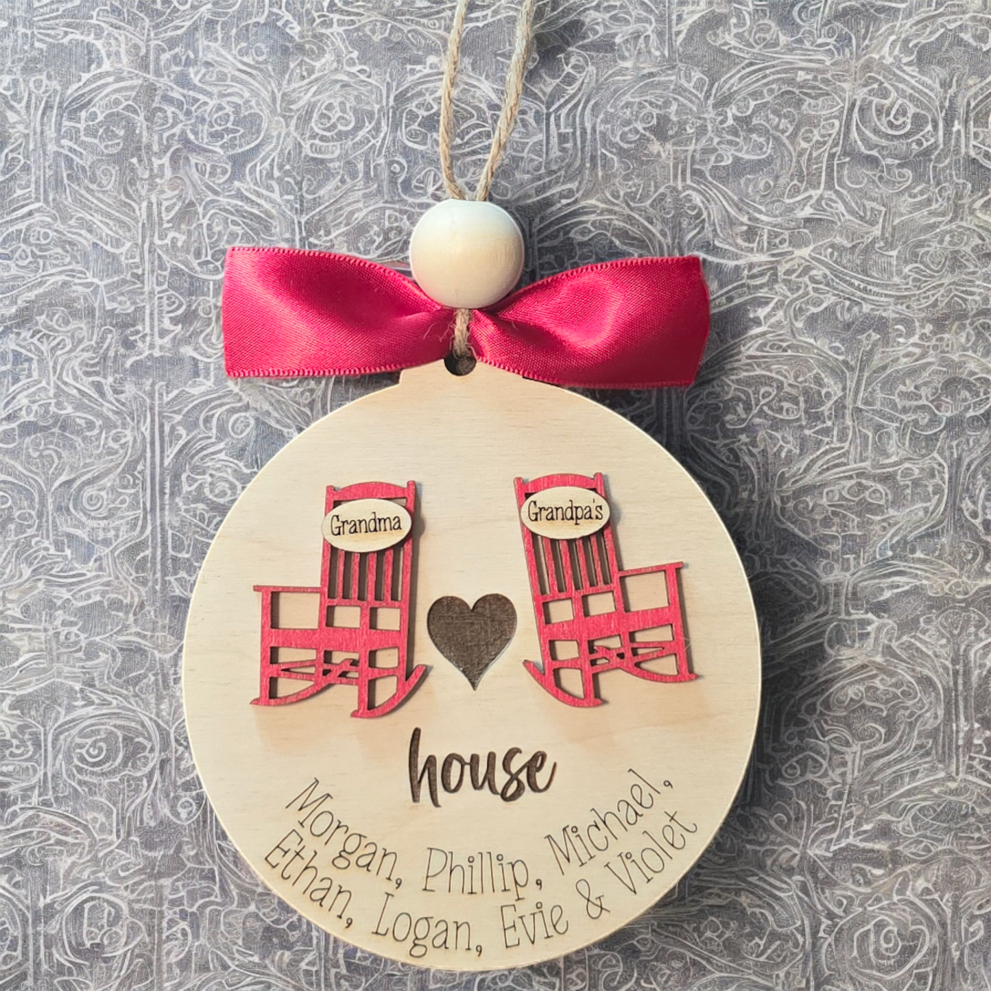 Grandparents Chair Christmas Ornament Personalized