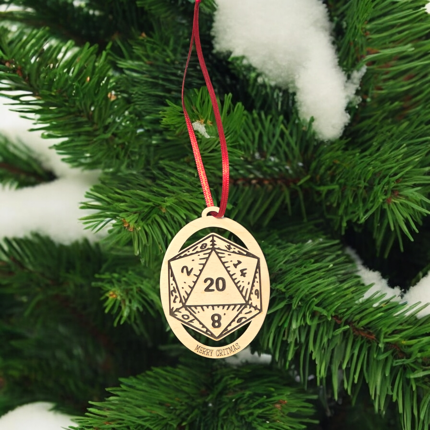 Merry Critmas D&D Christmas Ornament
