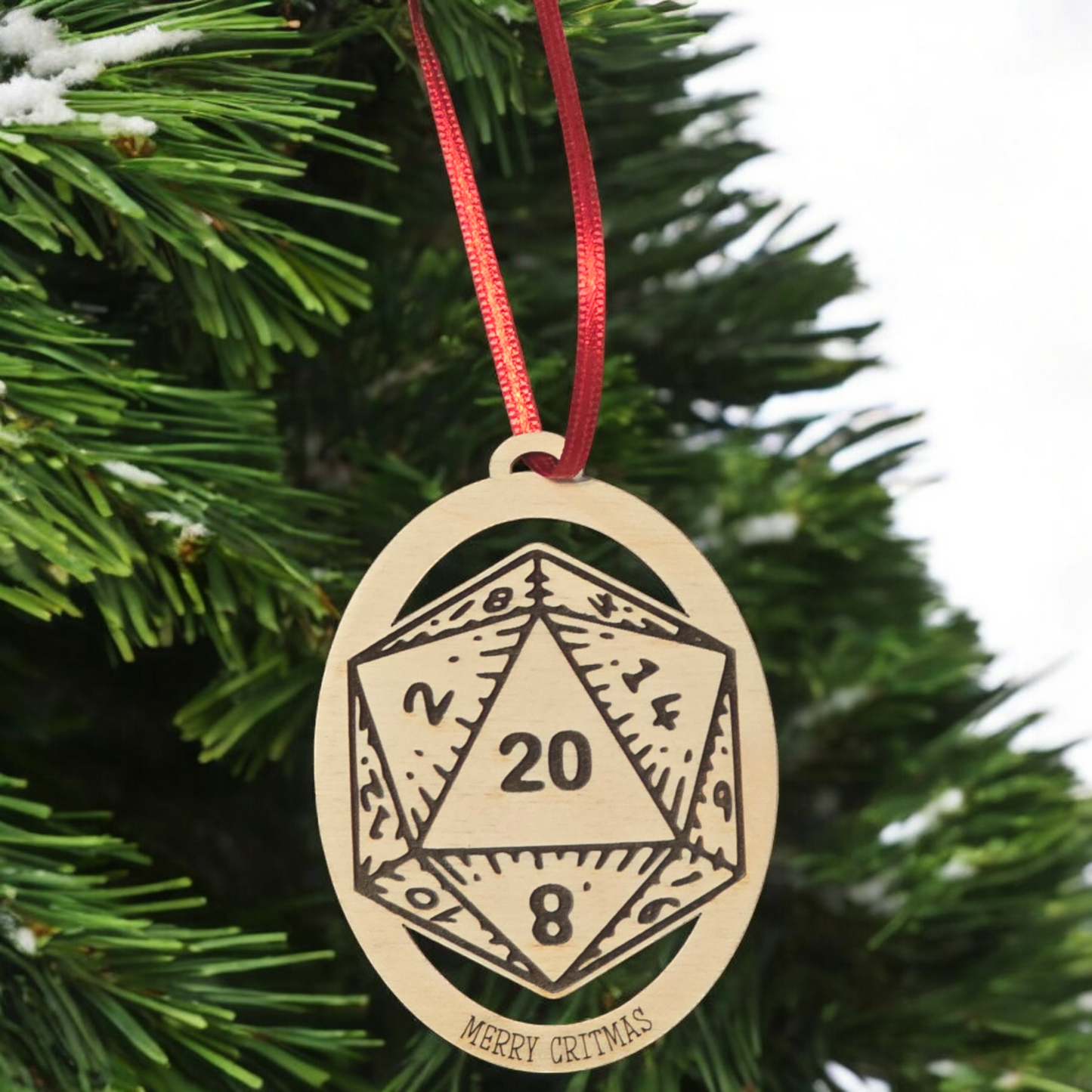 Merry Critmas D&D Christmas Ornament