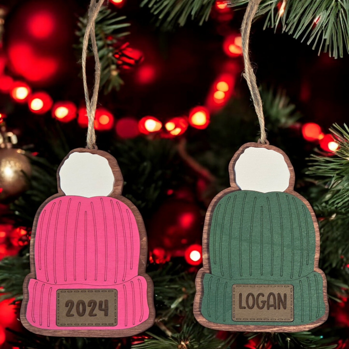 Stocking Cap Beanie Christmas Ornament Personalized