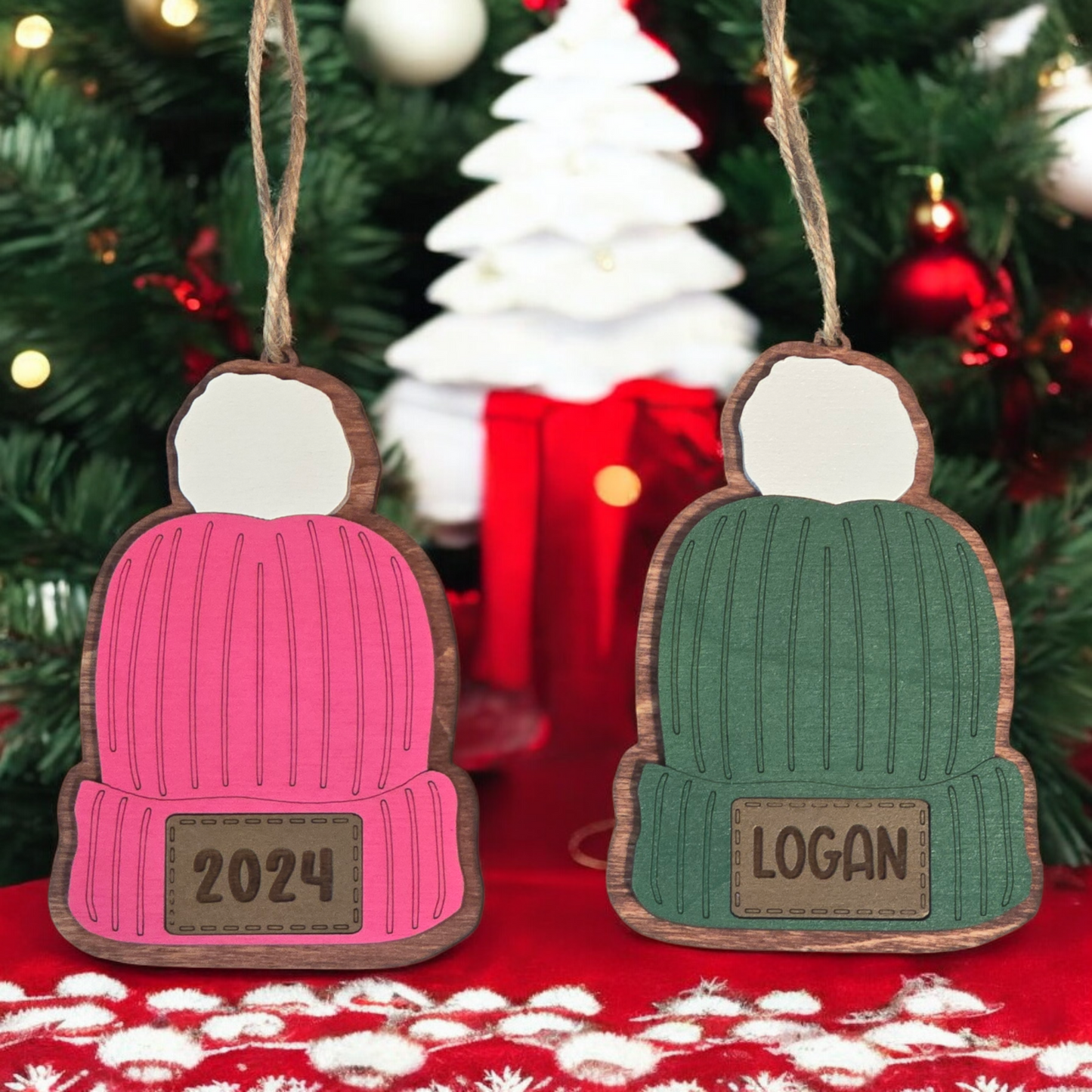 Stocking Cap Beanie Christmas Ornament Personalized