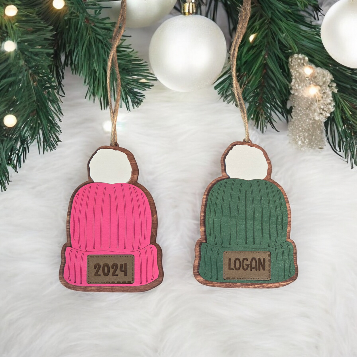 Stocking Cap Beanie Christmas Ornament Personalized