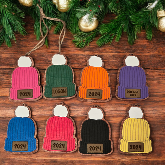 Stocking Cap Beanie Christmas Ornament Personalized
