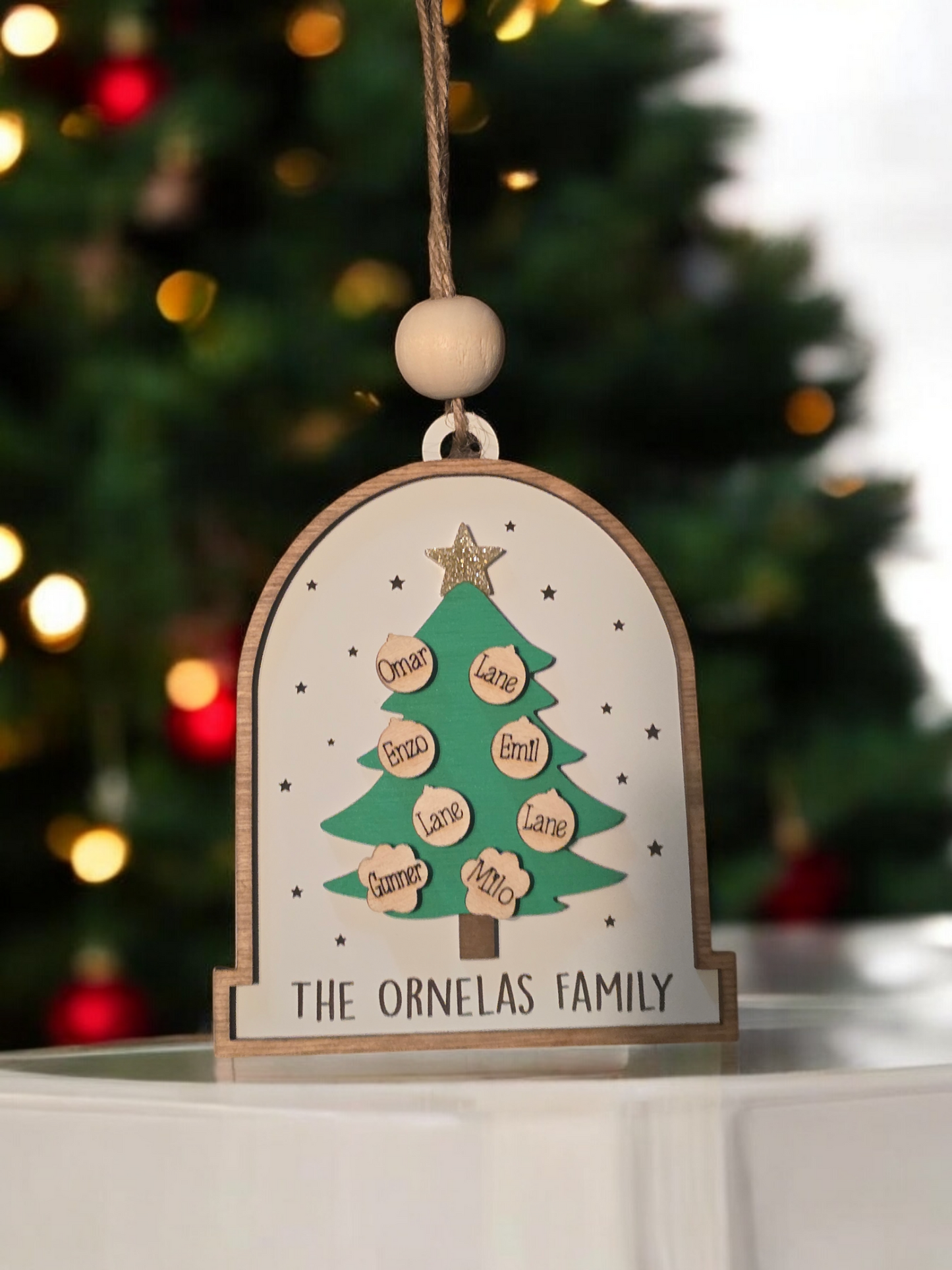 Christmas Tree Bell Family Christmas Ornament Personalized