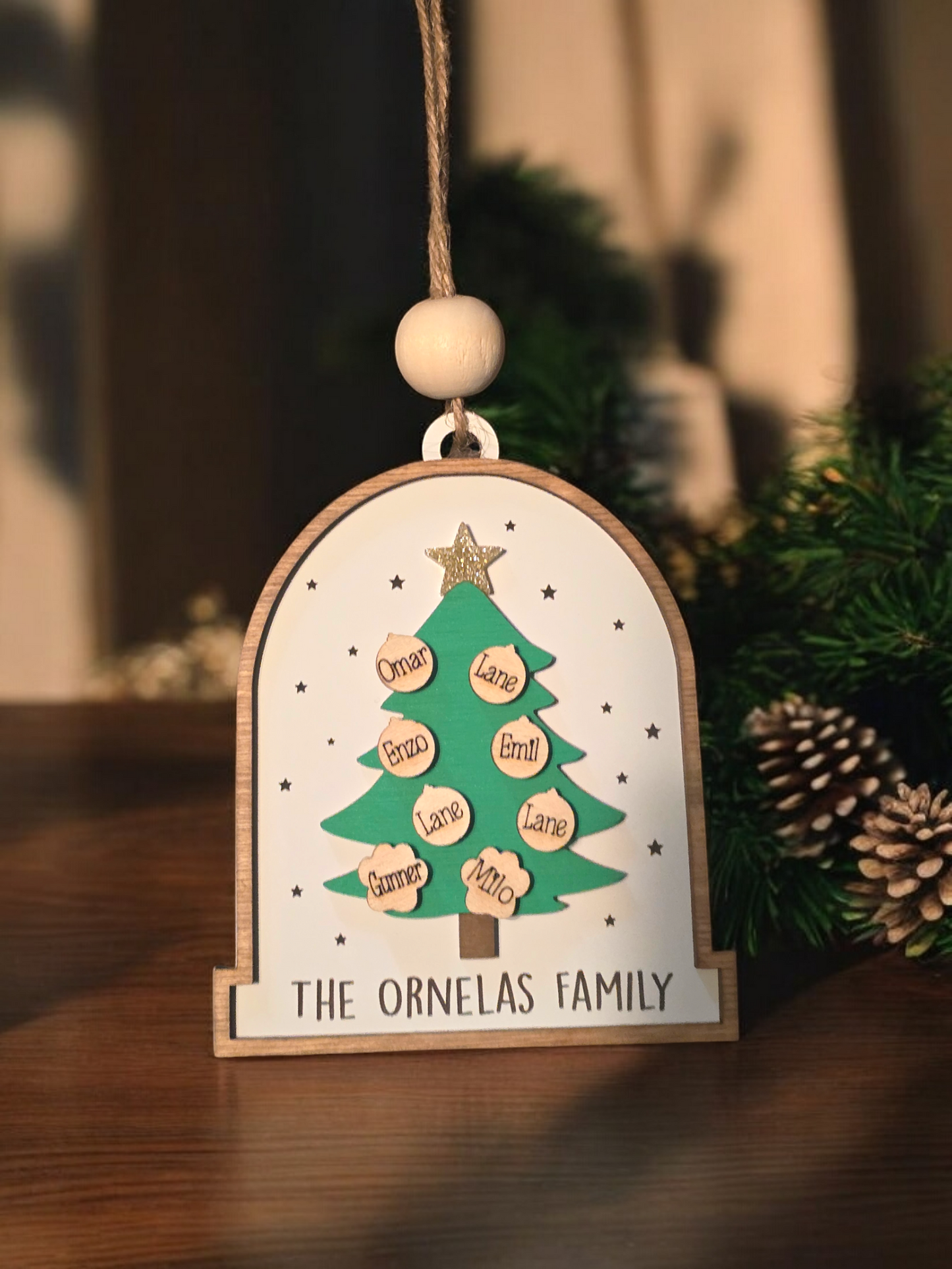Christmas Tree Bell Family Christmas Ornament Personalized