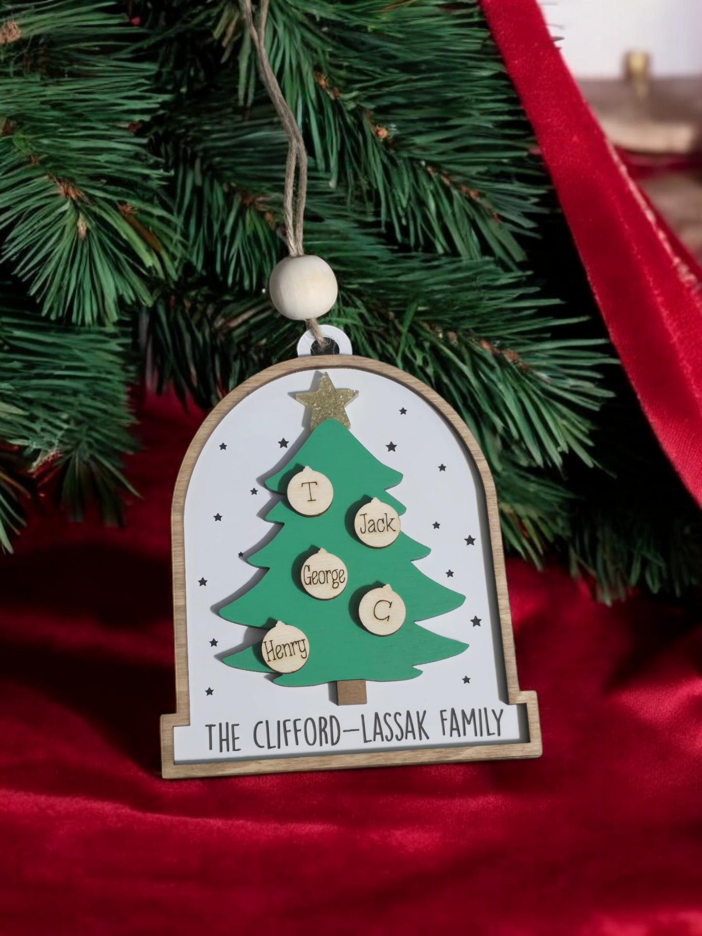 Christmas Tree Bell Family Christmas Ornament Personalized