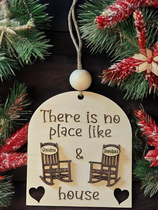 There is no place like Grandparents Christmas Ornament Personalized