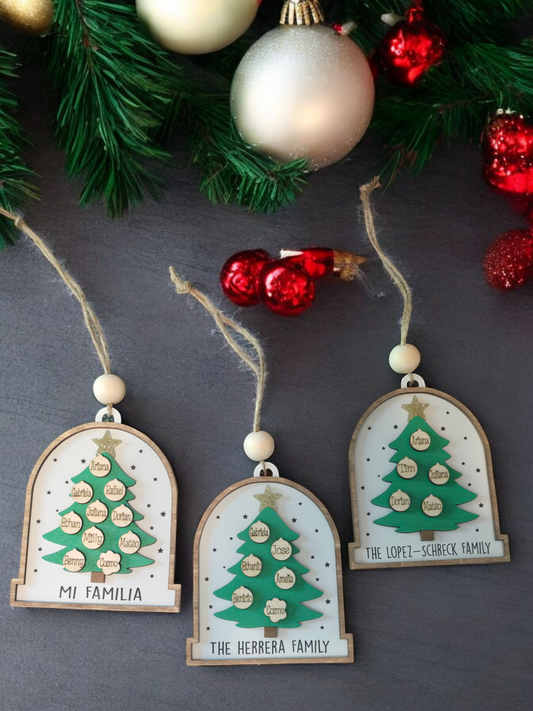 Christmas Tree Bell Family Christmas Ornament Personalized