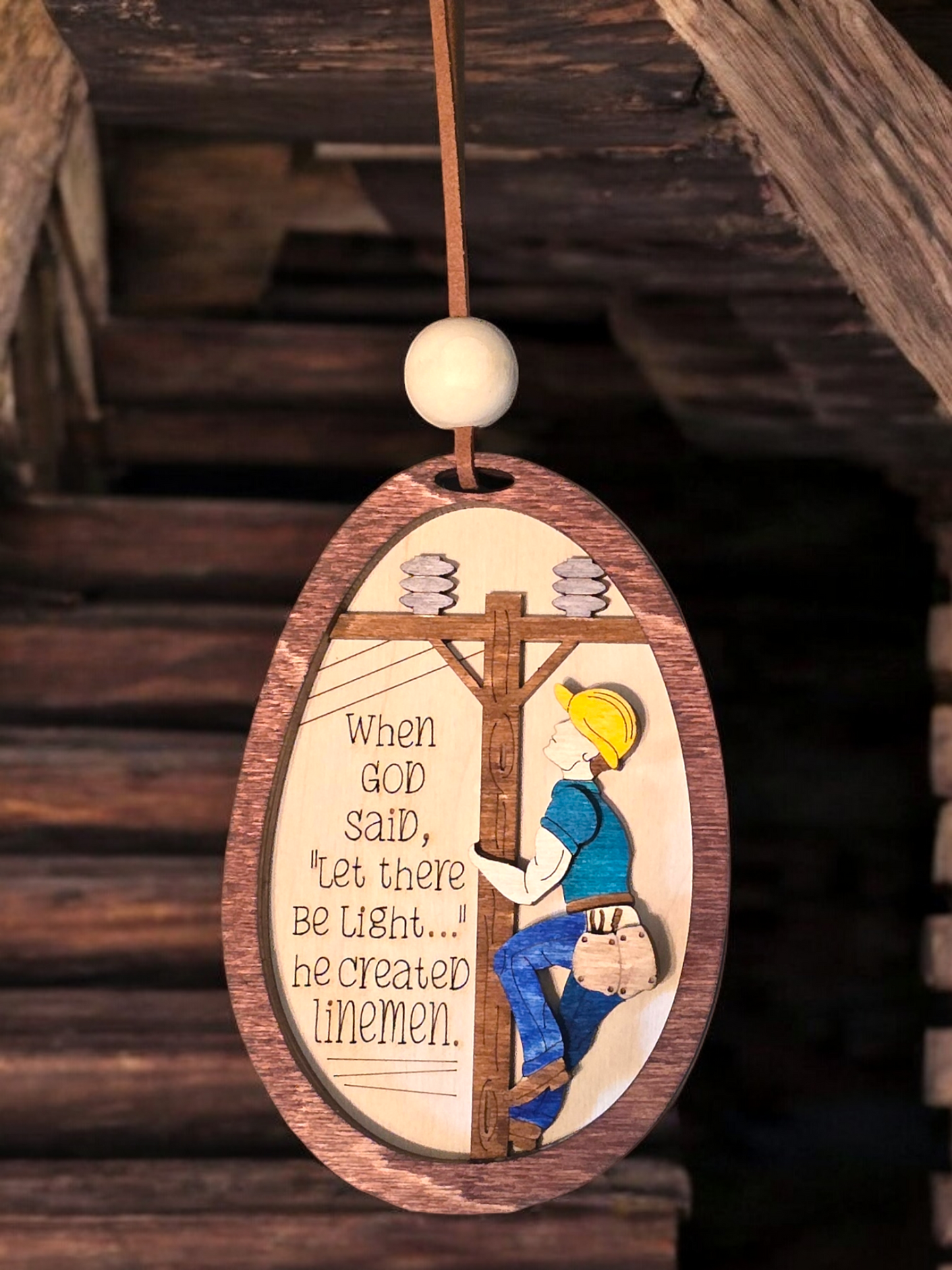 Fancy Linemen Christmas Ornament