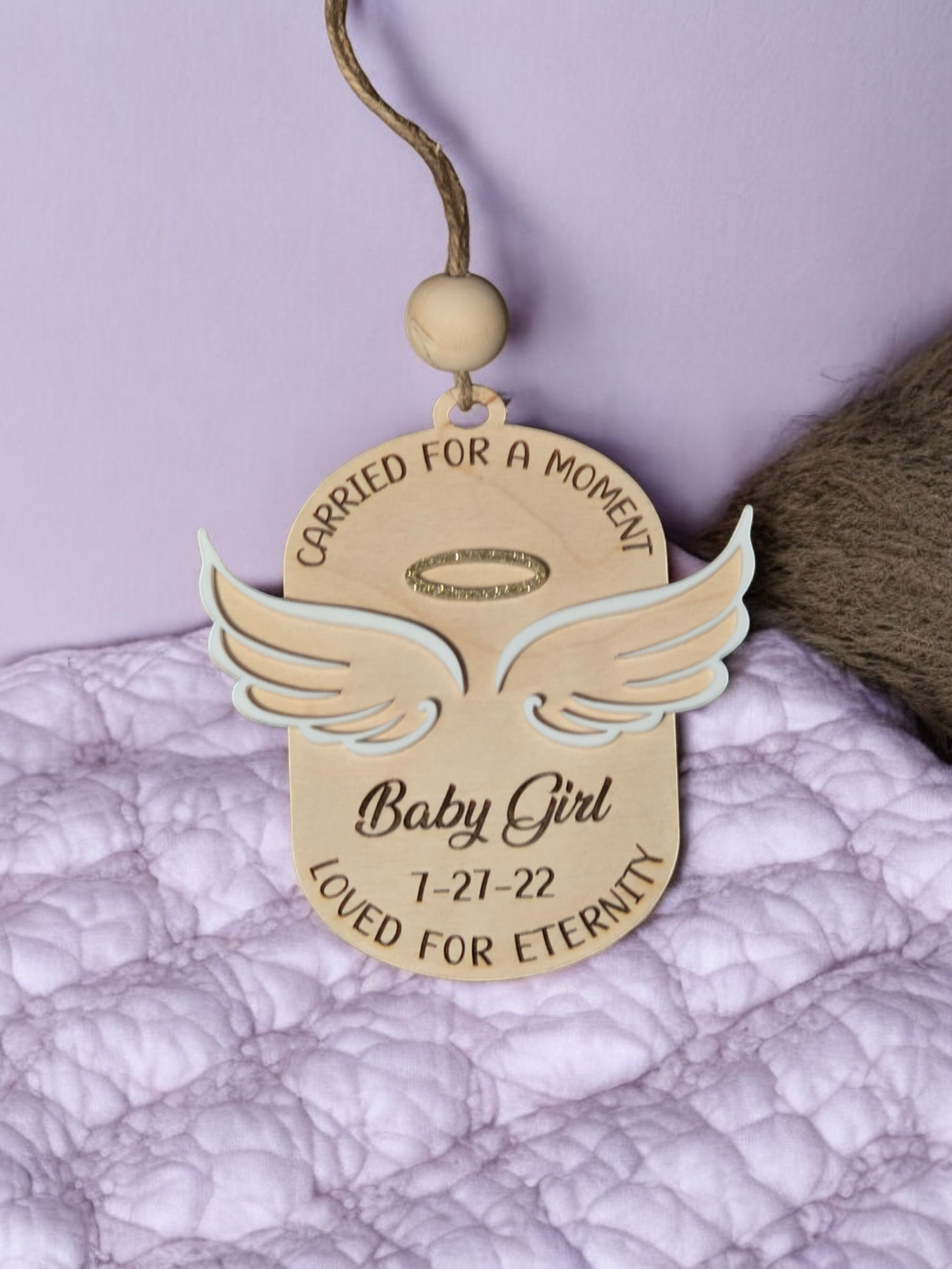 Angel Wings Memorial Christmas Ornament Personalized