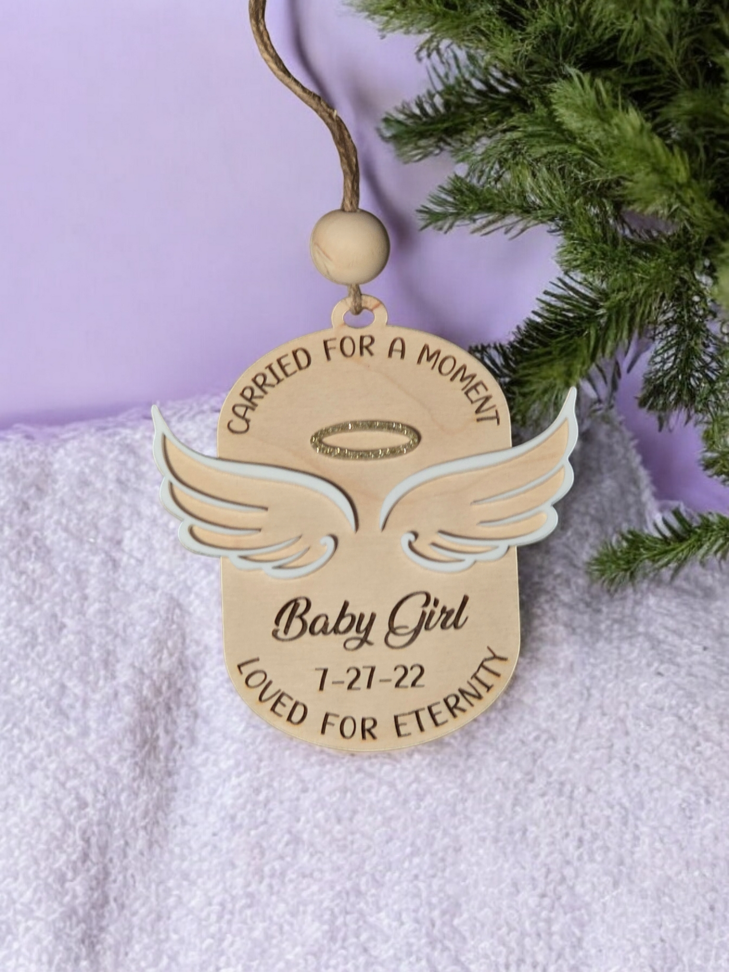 Angel Wings Memorial Christmas Ornament Personalized