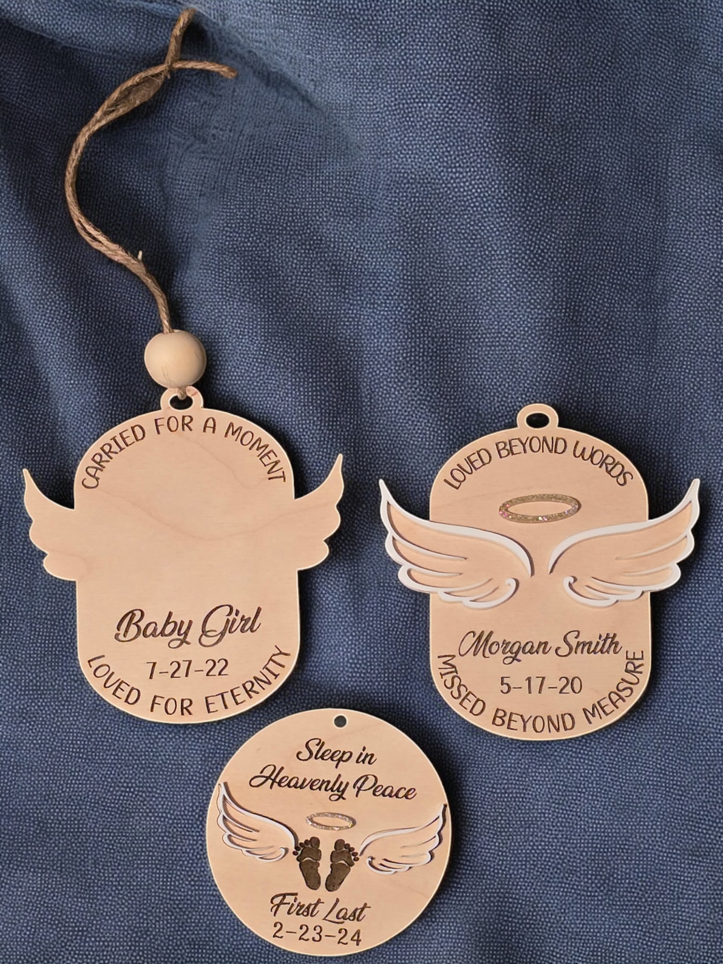 Angel Wings Memorial Christmas Ornament Personalized