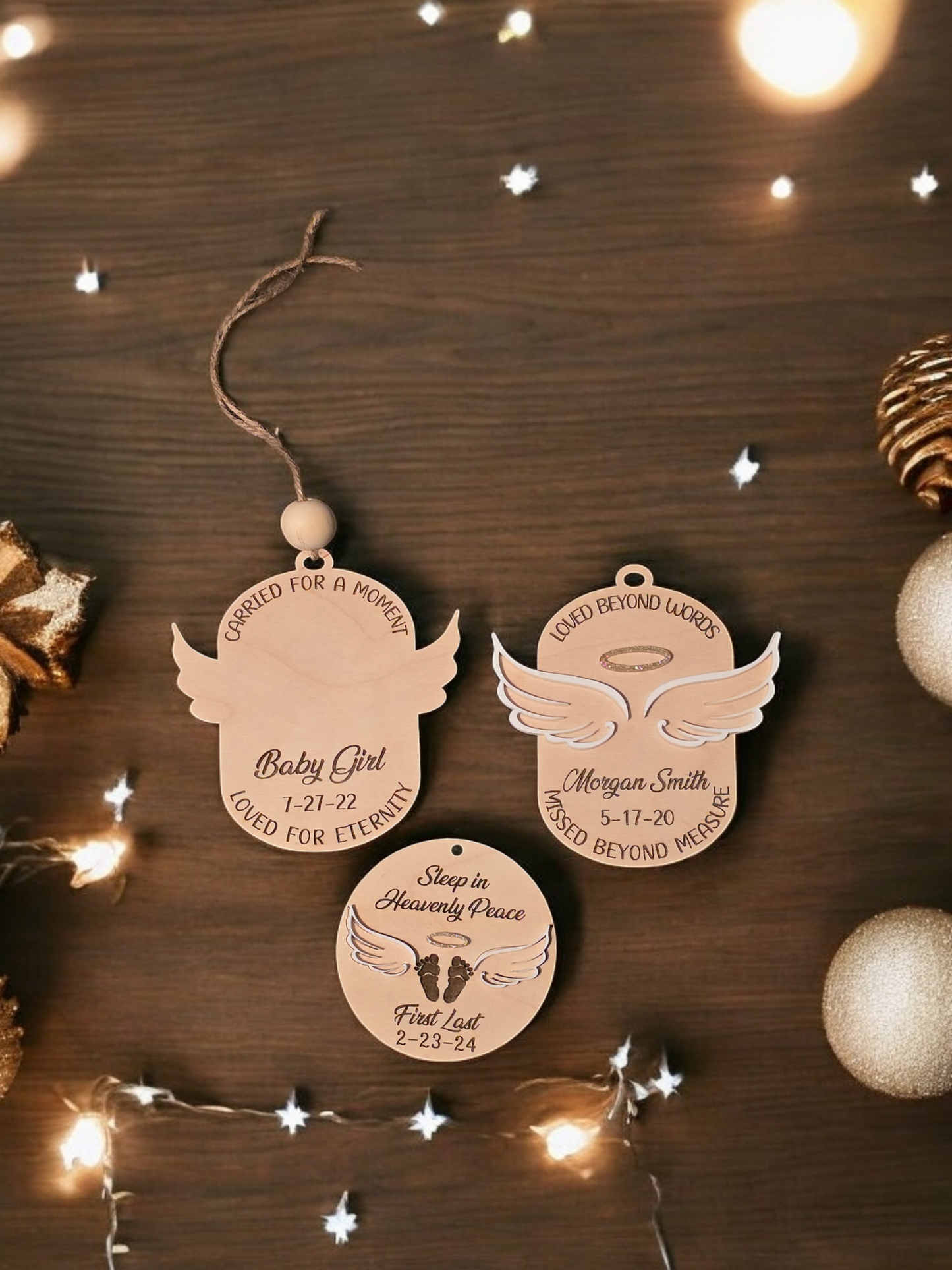 Angel Wings Memorial Christmas Ornament Personalized