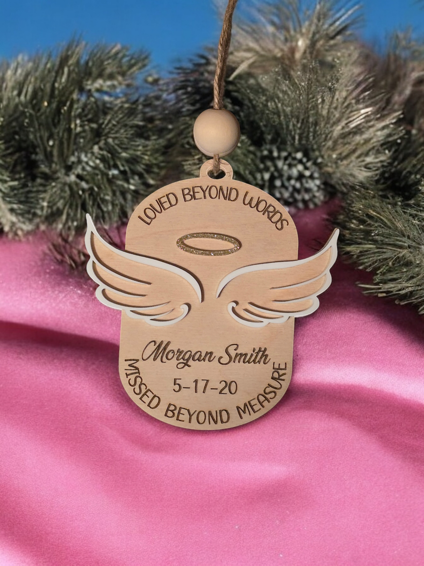Angel Wings Memorial Christmas Ornament Personalized