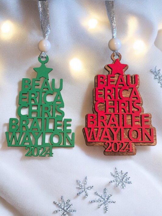 Christmas tree ornament personalized