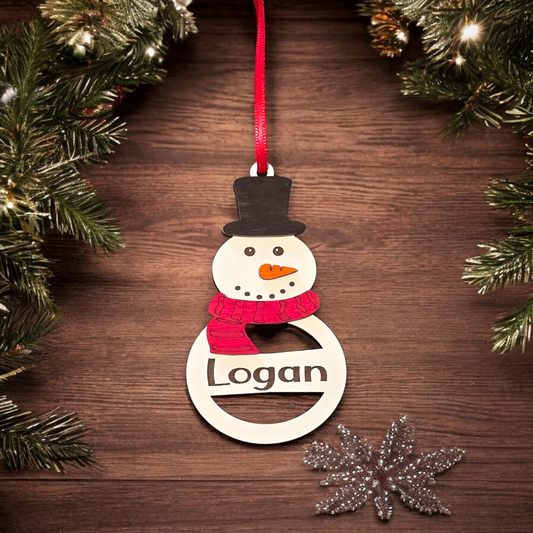Personalized Snowman Christmas Ornament