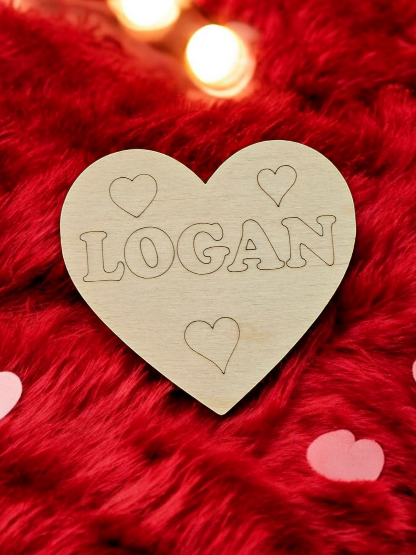 Personalized Valentine's Day Heart wood piece