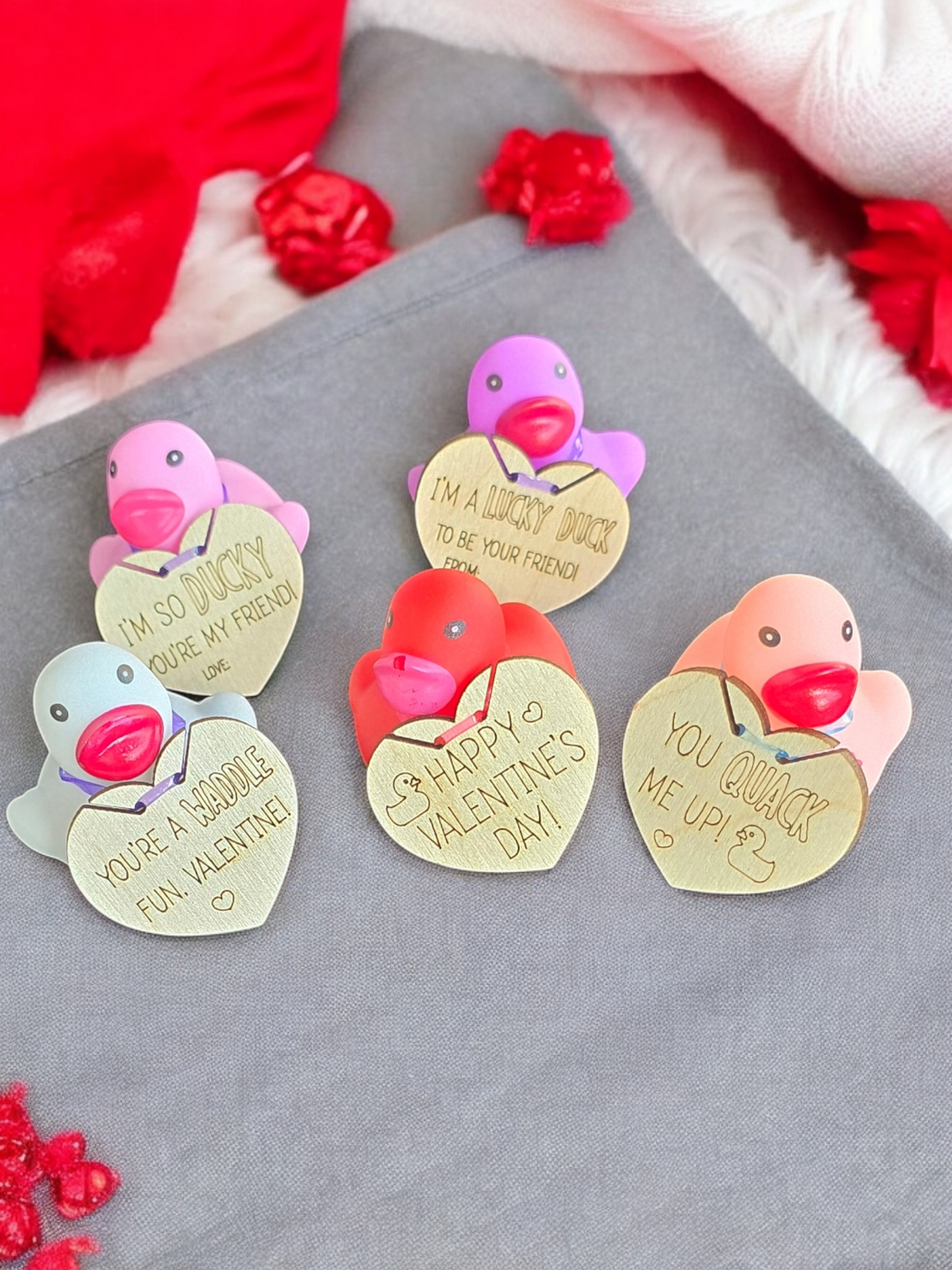 Valentine's Day Miniature ducks personalized