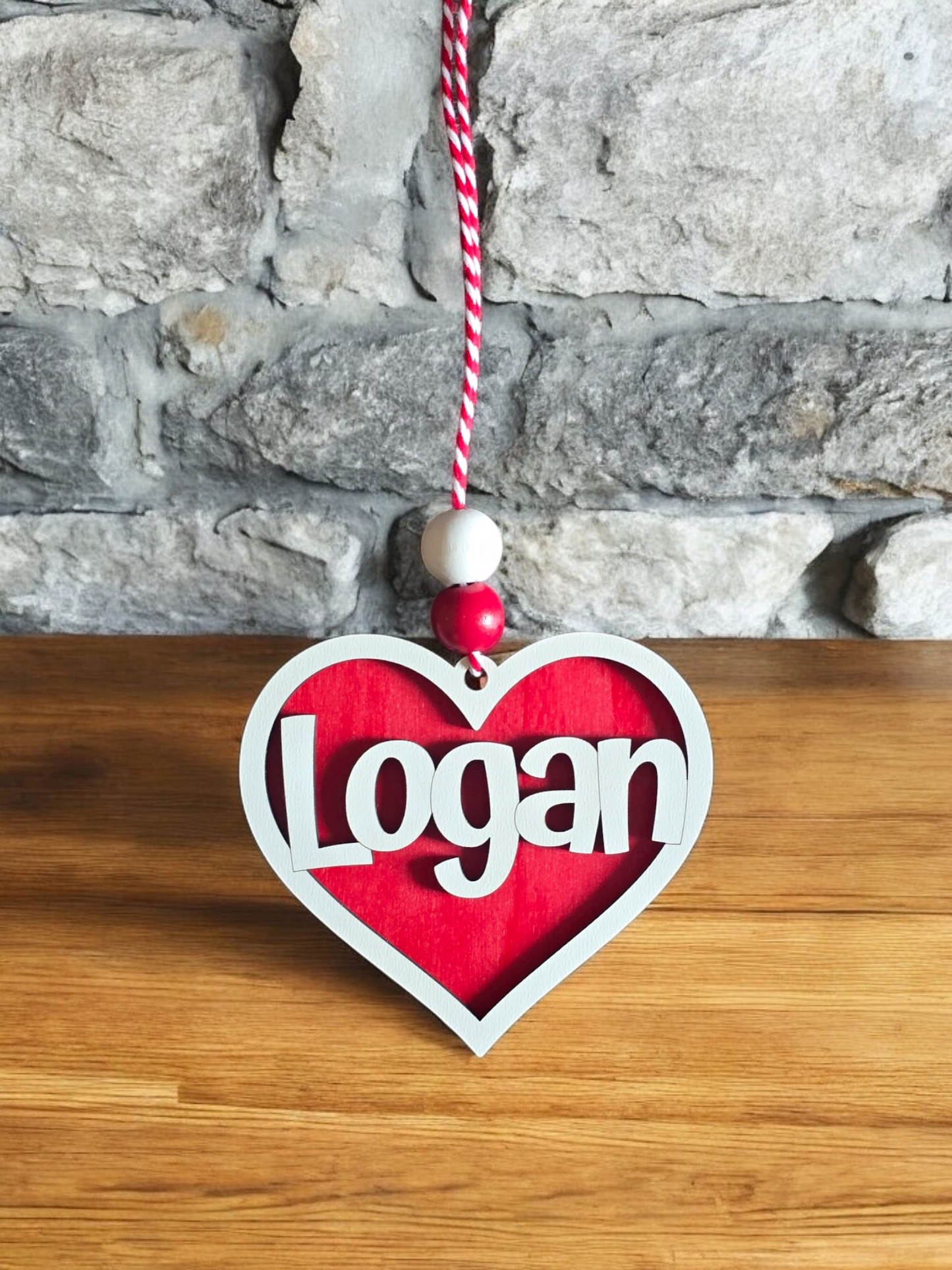 Valentine's Day Heart Ornament Personalized