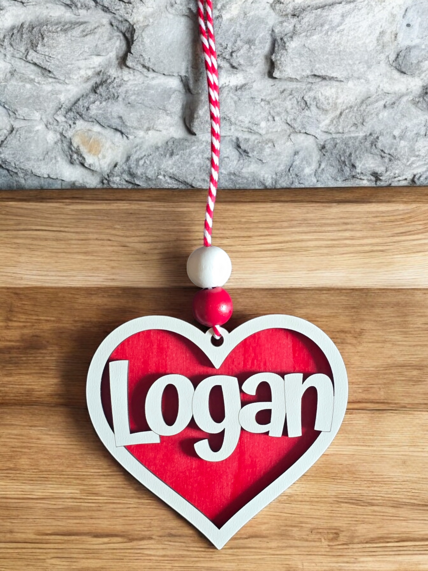 Valentine's Day Heart Ornament Personalized