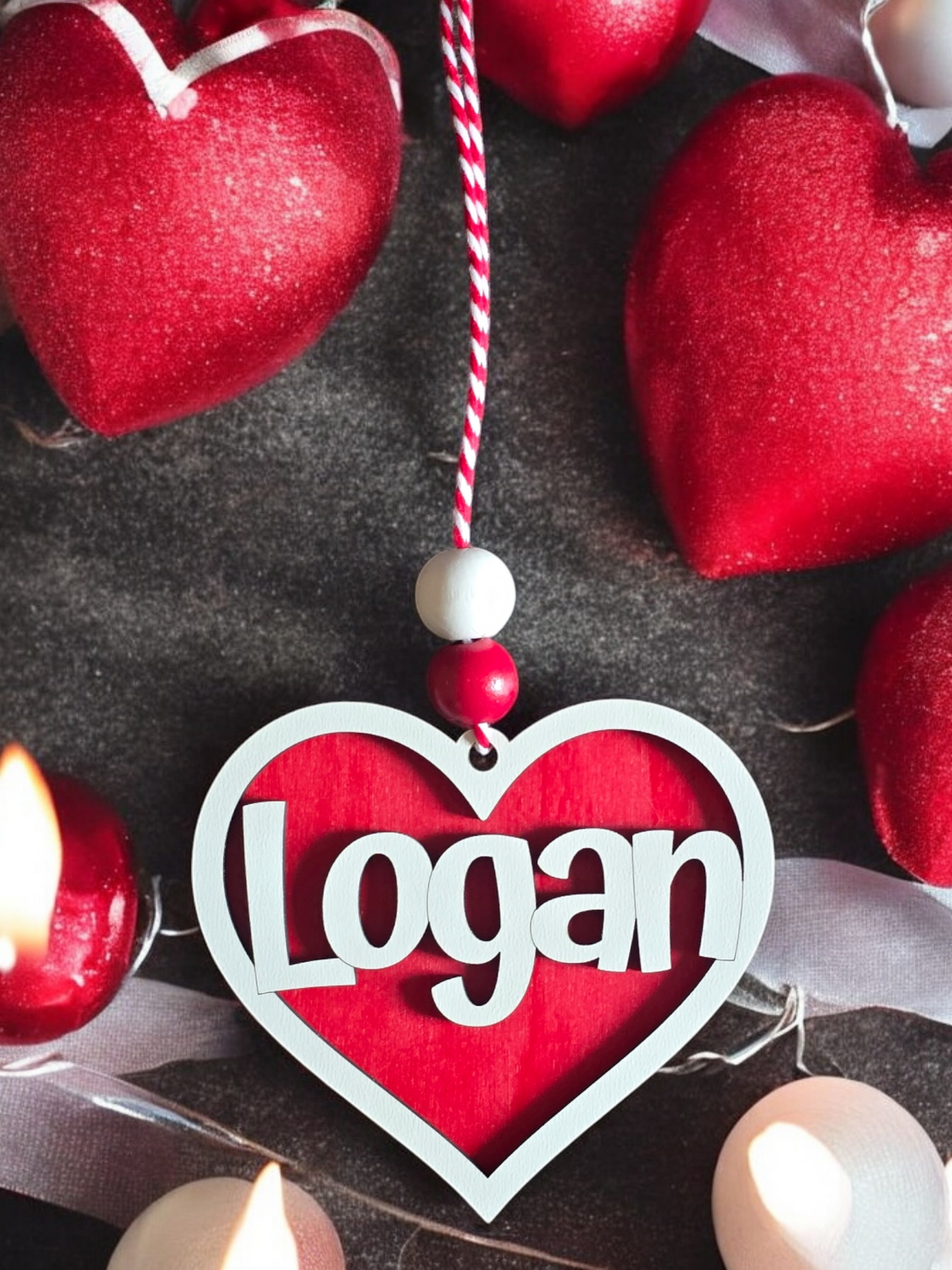 Valentine's Day Heart Ornament Personalized