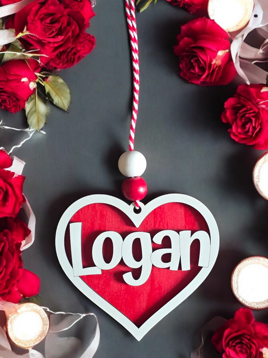 Valentine's Day Heart Ornament Personalized