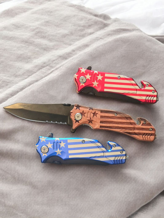 Flag Folding pocket knives knife