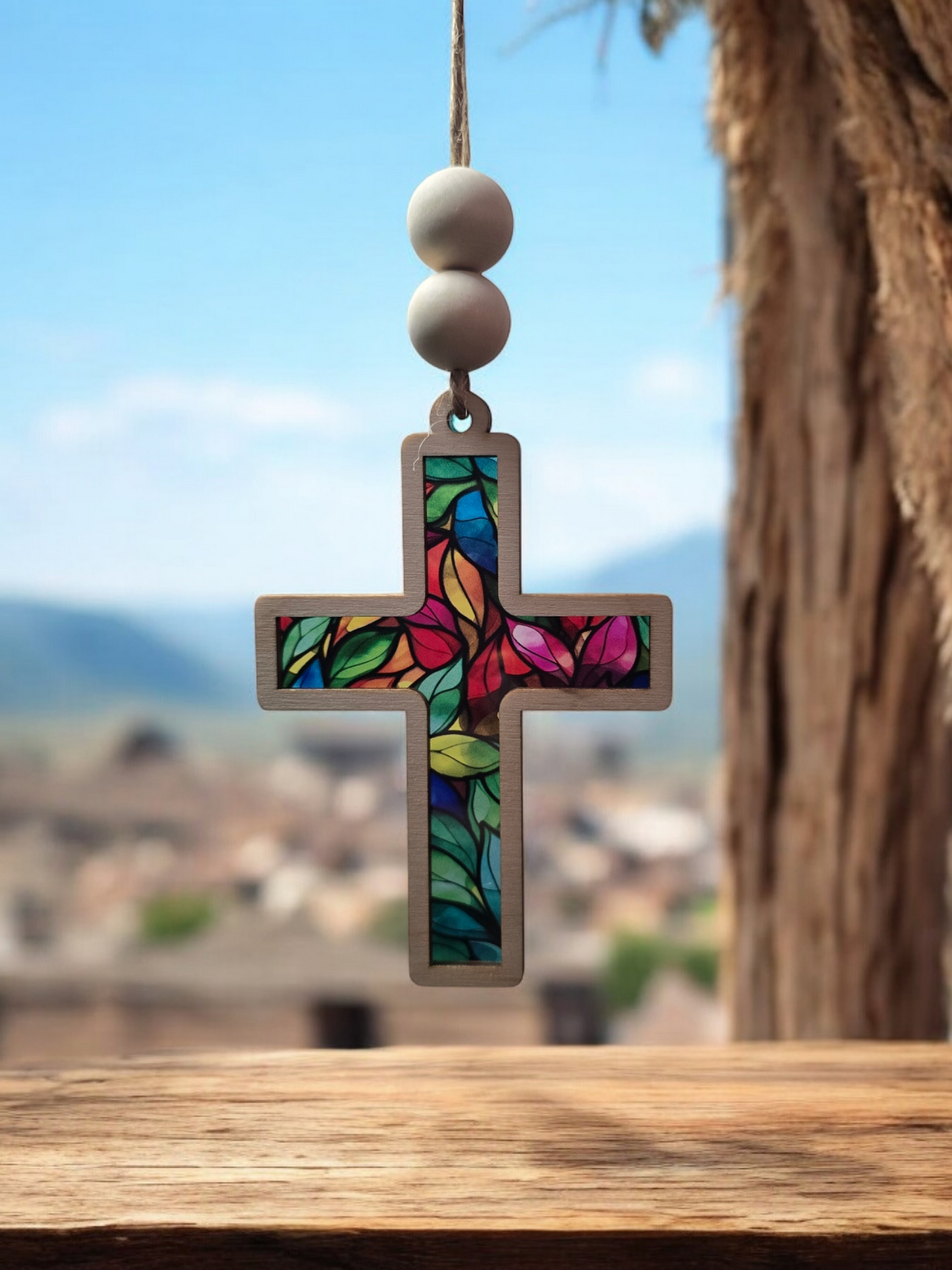 Stained glass Cross
