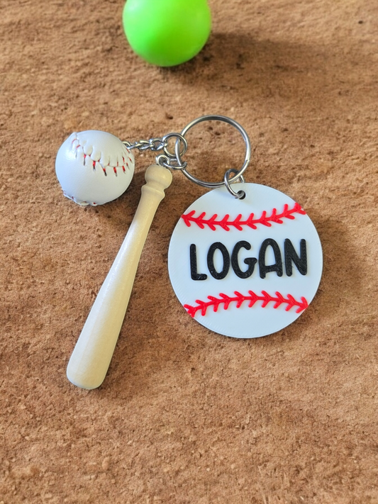 Baseball softball bat with 3D printed baseball or softball personalized