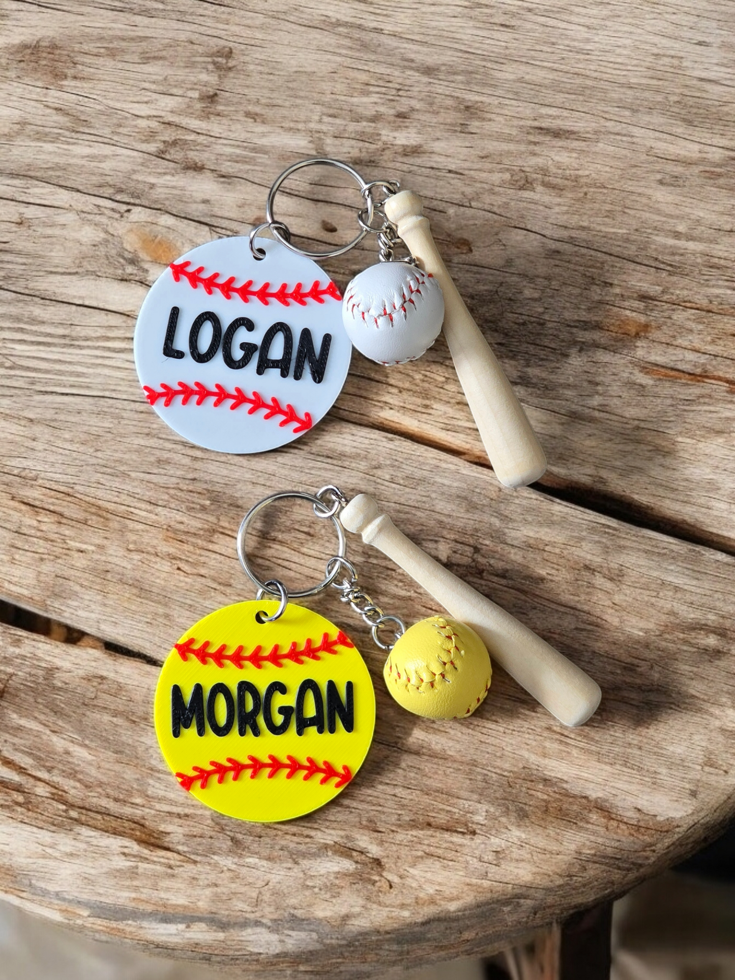 Baseball softball bat with 3D printed baseball or softball personalized
