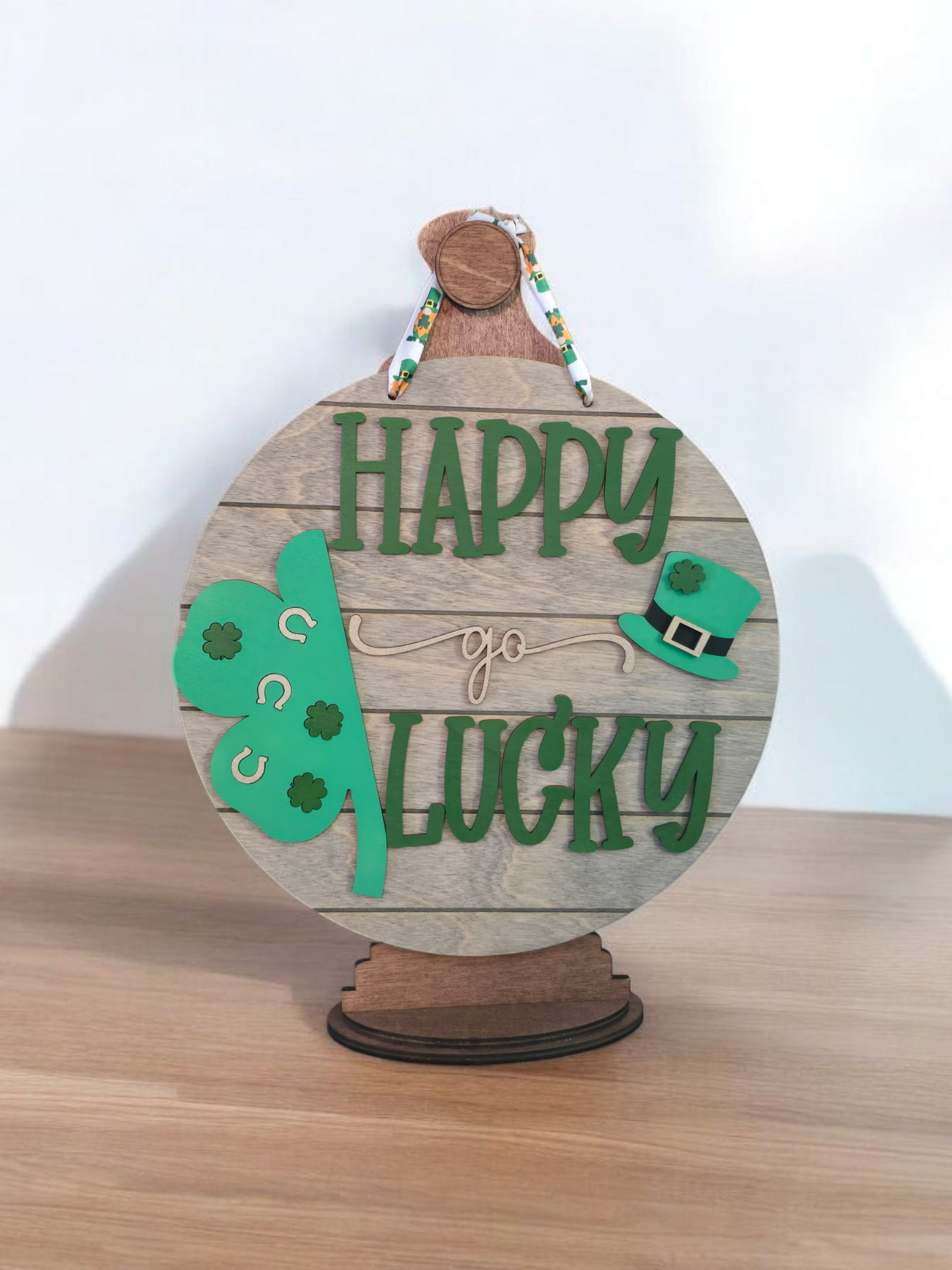 DIY Happy Go Lucky St. Patrick's Day Sign Unfinished